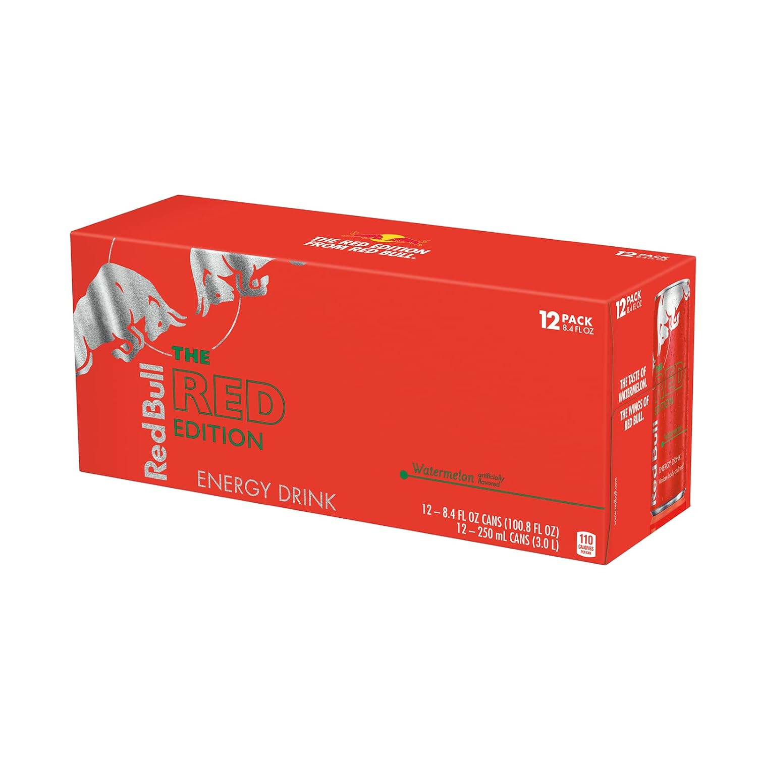 Red Bull Red Edition Energy Drink, Watermelon, with 80mg Caffeine plus Taurine & B Vitamins, 8.4 Fl Oz, Pack of 12 Cans
