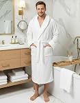 NY Threads Men's Hooded Fleece Bathrobe Plush Long Spa Robe