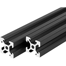 2PCS 400mm 2020V Linear Rail European Standard Anodized Black Aluminum Profile Extruded Linear Rail DIY Material for 3D Printer and CNC Machine 2PCS 2020V, 400mm