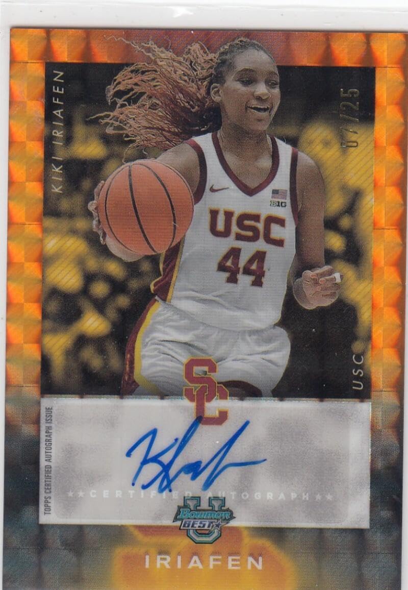 Basketball Trading Card 2024-25 Bowman University Best Basktball ISO Signatures Orange Geometric #ISO-KI Kiki Iriafen EX/NM Auto