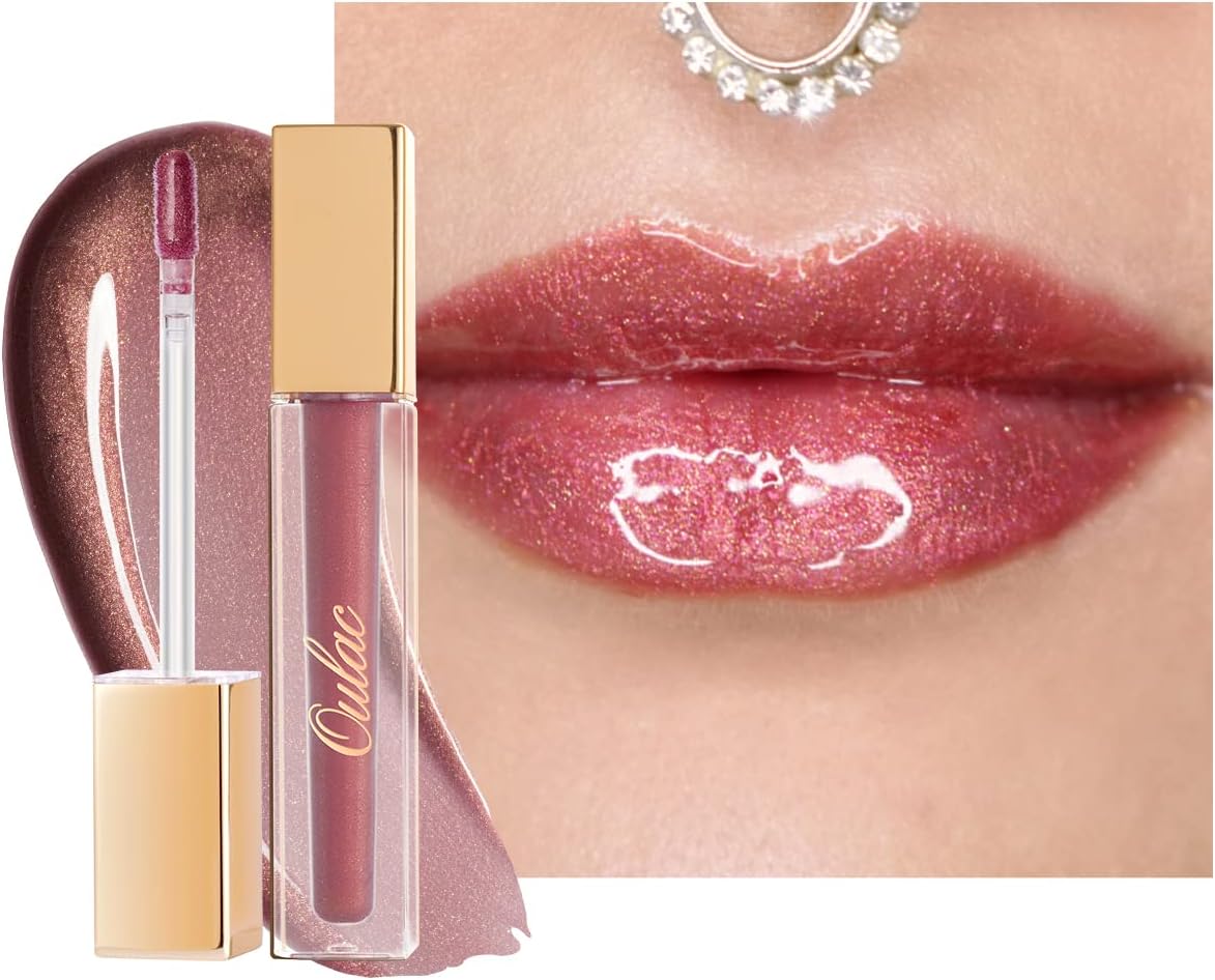Oulac Cherry Lip Gloss Shine Liquid Lipstick Glossy Shimmer Finish