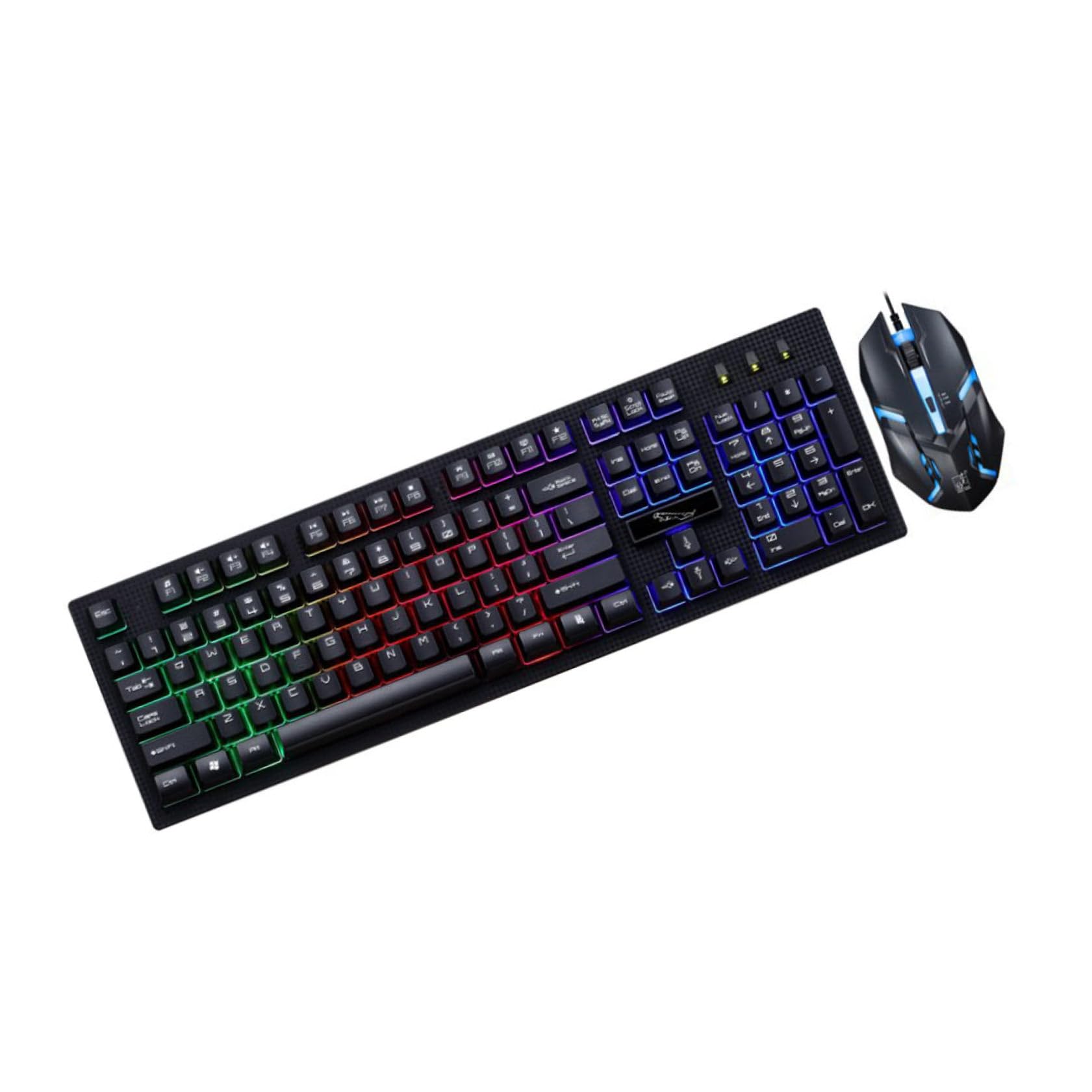 Clavier Et Souris Filaire USB Gaming Ensemble Kit Mécanique Confortable pour Pc Jeux Bureau