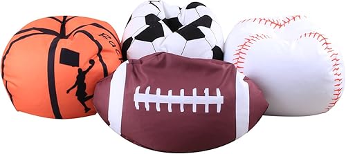 Miniatura 5 de LMYOVE Funda para puf de almacenamiento de animales de peluche (sin relleno, funda para silla de puf de rugby para niños, para almacenamiento,