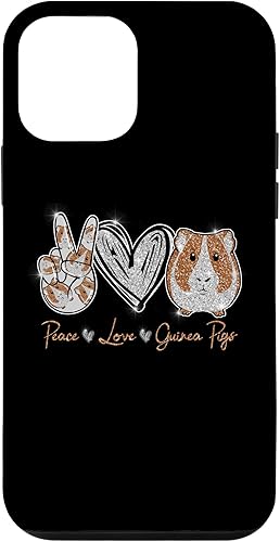 iPhone 12 mini Peace Love Guinea Pigs camiseta regalo para los amantes de los conejillos de indias