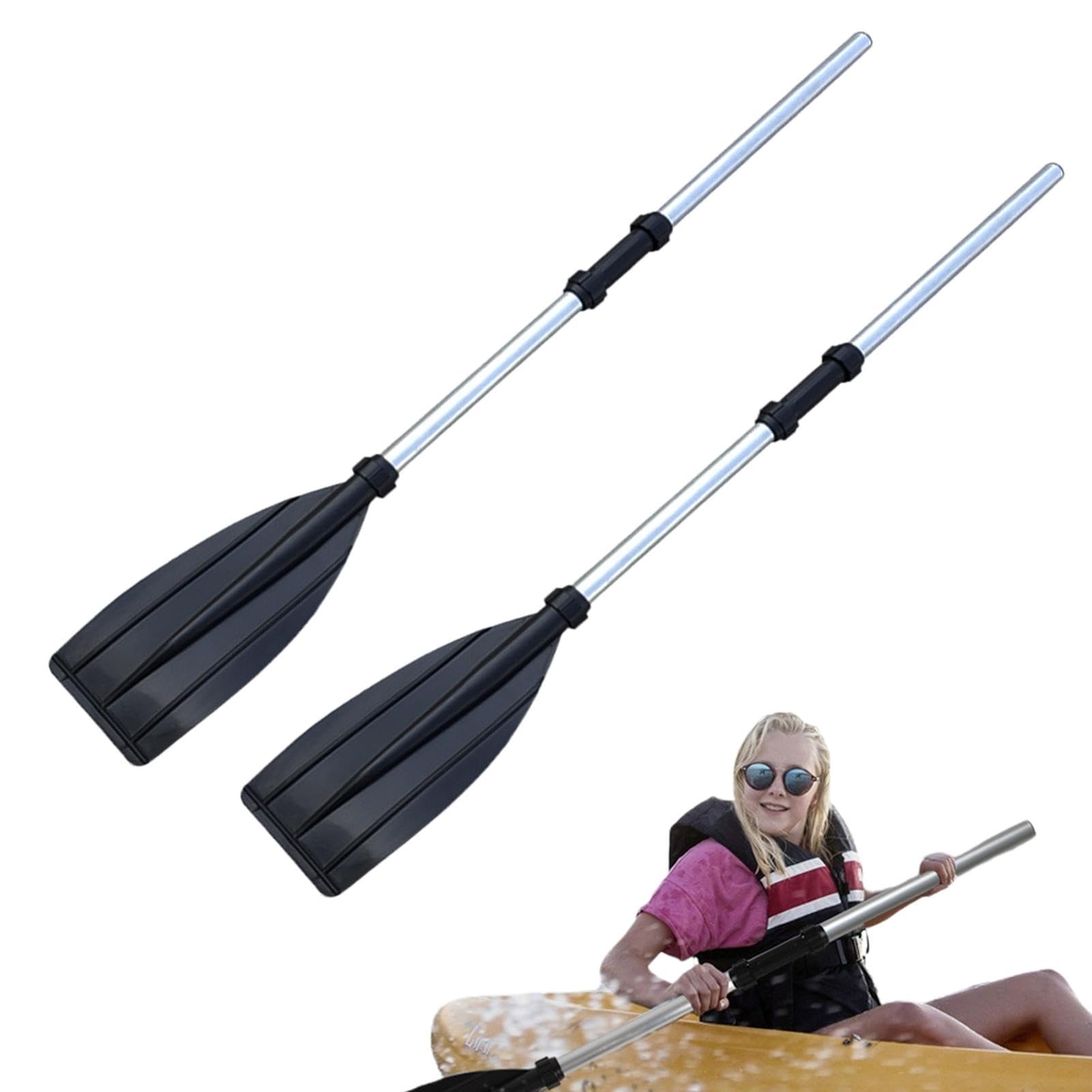 Rames pour bateau à rames, rames pour bateau,Pagaie de canoë en alliage d'aluminium 2 pièces | Pagaies de bateau légères pour adultes, pagaies de sports nautiques pour kayak de loisirs, de sport, de m