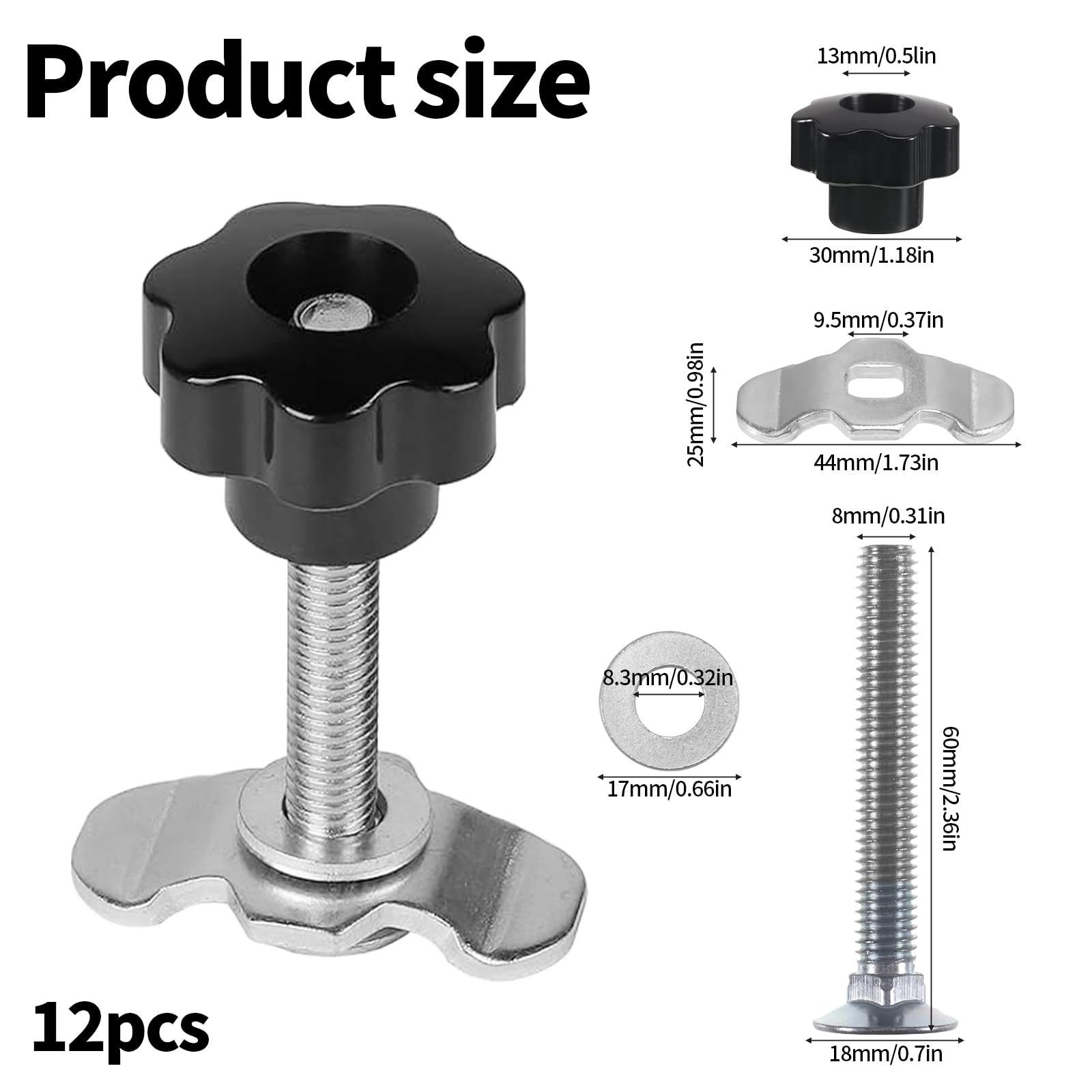 12x Schraubfitting Für Airlineschienen - M8x60 Zurrsystem 500daN Belastbar