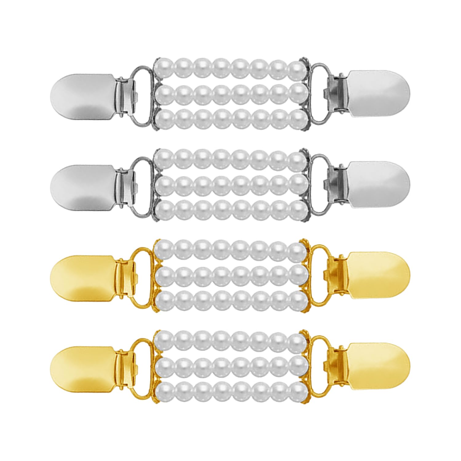 4 Pieces Pearl Cardigan Clips, Women'S Shawl Scarf Clips, Fashionable Sweater Tightening Clips, Clothing Decoration Clips