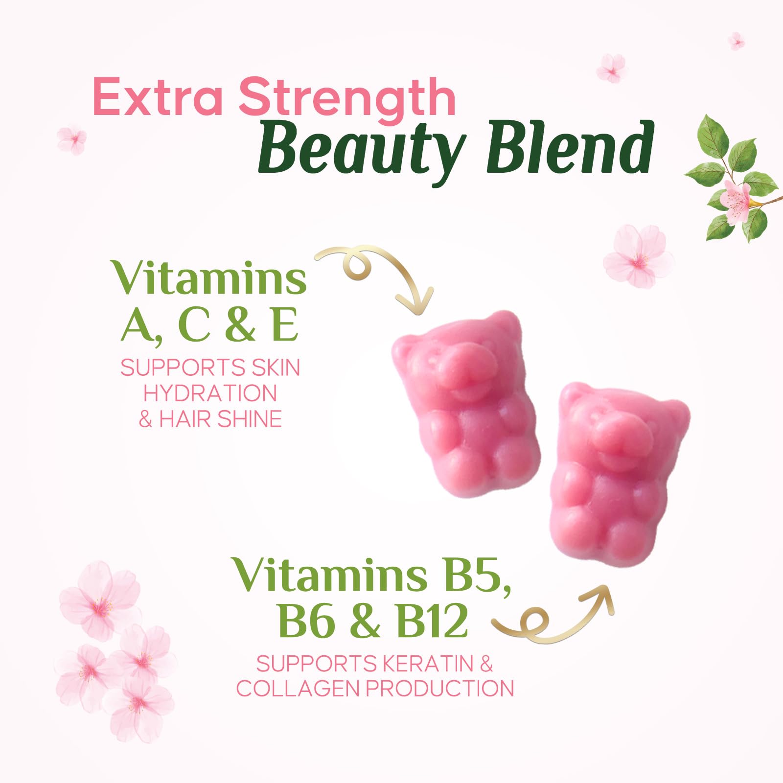 Hair Vitamins Gummies with Biotin 5000 mcg - Extra Strength Hair Growth Support Vitamin E & C - Stronger Radiant Hair, Skin & Nails Supplement - Hair Growth Support Gummy, Berry Flavor - 60 Gummies — Amazon image 6