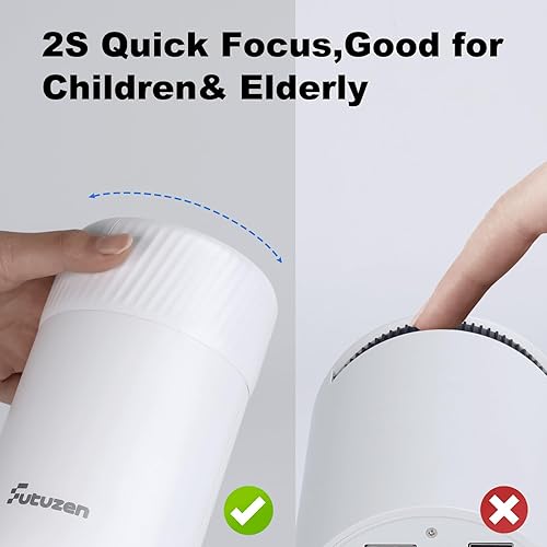 Miniatura 8 de Mini proyector con Wifi y Bluetooth portátil, 180 grados Roation Altavoz incorporado que se conecta al teléfono, laptop, PC, mini proyector al aire