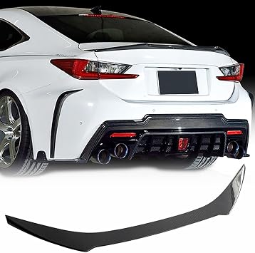 RCF Carbon Fiber Rear Trunk Spoiler and for Lexus RCF Base Double Door Basket Sport Car Compatible 2015-2018 Custom Parts Trunk Clip Spoiler Rear Wing Spoiler Body Kit Factory Direct