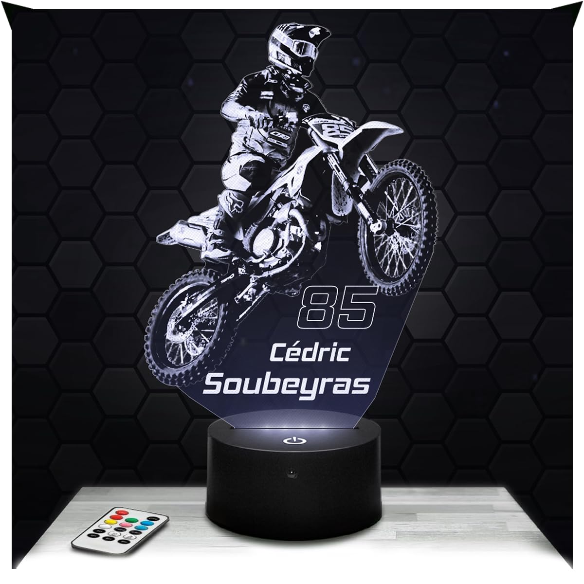 Lampephoto.fr - Cédric Soubeyras Motocross 3D Lamp Decoration Supercross, Gift idea for Men Cedric Soubeyras Motocross Adult Night Light Room Decor, Original Christmas Gift Idea for Men, Gifts