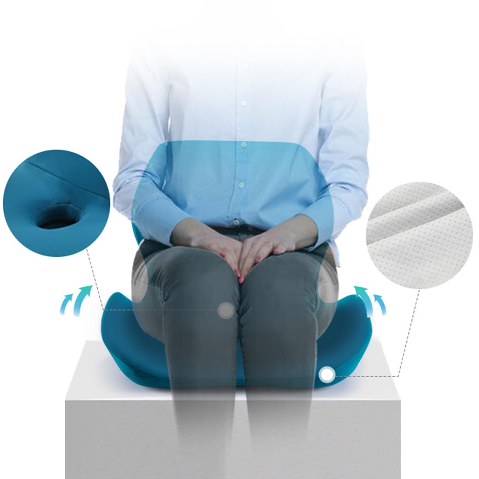 Cuscini lombari, Protezione per Vita e Anca in Memory Foam Ispessimento del coccige, Supporto per la Vita Cuscino Integrato a Forma di L per Sedia da Ufficio e Sedile da Viaggio,Dark Gray
