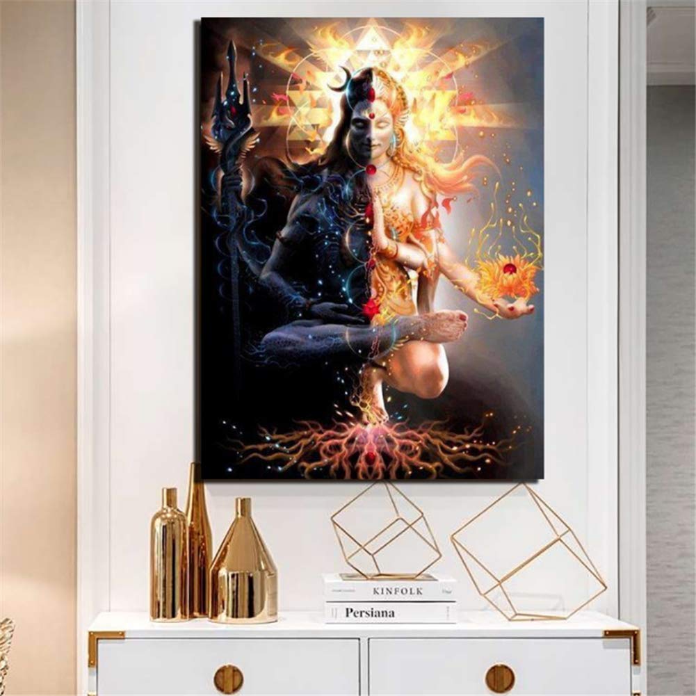 wzgsffs Shiva Dark And Light Canvas Prints Picture Paintings For Living Room Poster On The Wall Home Decor -50X70cmx1 No Framed