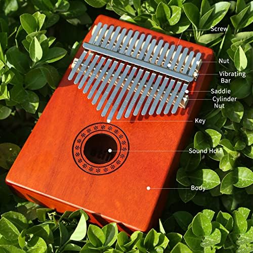 Kalimba 17 Keys Thumb Piano Solid Finger Piano Mahogany Body with Tuning Hammer Study Instruction - Best Birthday Christmas Gift for Music Fans Kids Adults 6 61oje1Mku2L. AC