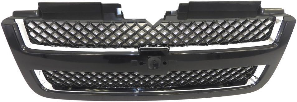 Perfit Liner New Front Chrome Gray Grille Grill Replacement with Chrome Molding Black Frame Compatible with 2006-2009 Chevrolet Trailblazer SUV LT Model Fits GM1200549 19121044