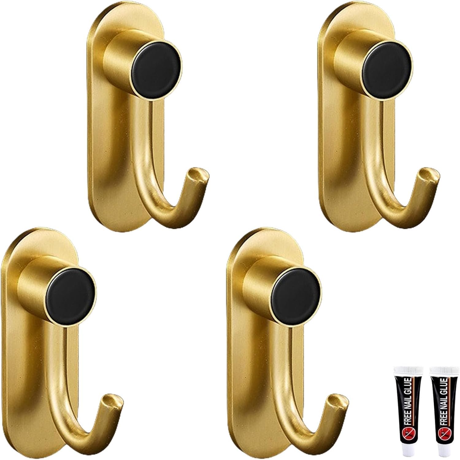 MOPAHCVT Clothing Racks Coat Hook,no Drilling Required, Brass Finish, Waterproof and Rust-Resistant(Black,68mm)
