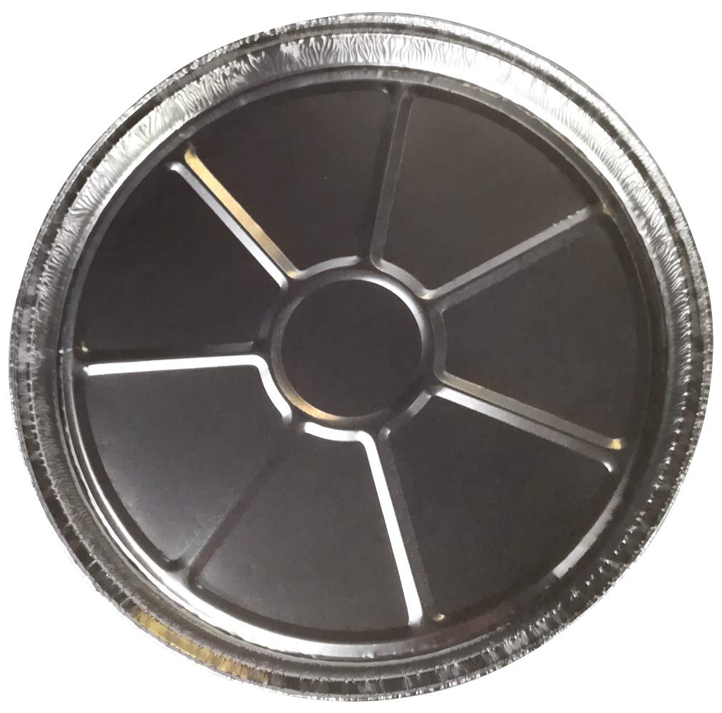 100 Bandejas Desechables Redondas de Aluminio de 530 cc, Altura de 1,5 cm, Diámetro de 21,6 cm, para Tartas de Pizzas y Cruzadas