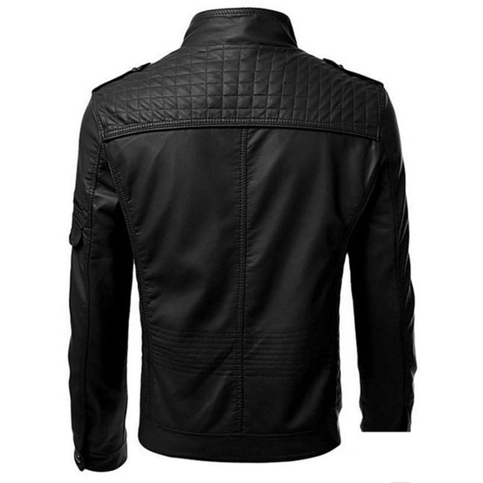 Fulidngzg Chaqueta De Cuero Hombre Moto Verano Cazadora 4 Estaciones Piel Sintética Casaco Motociclista Abrigo Invierno Slim Fit Bomber