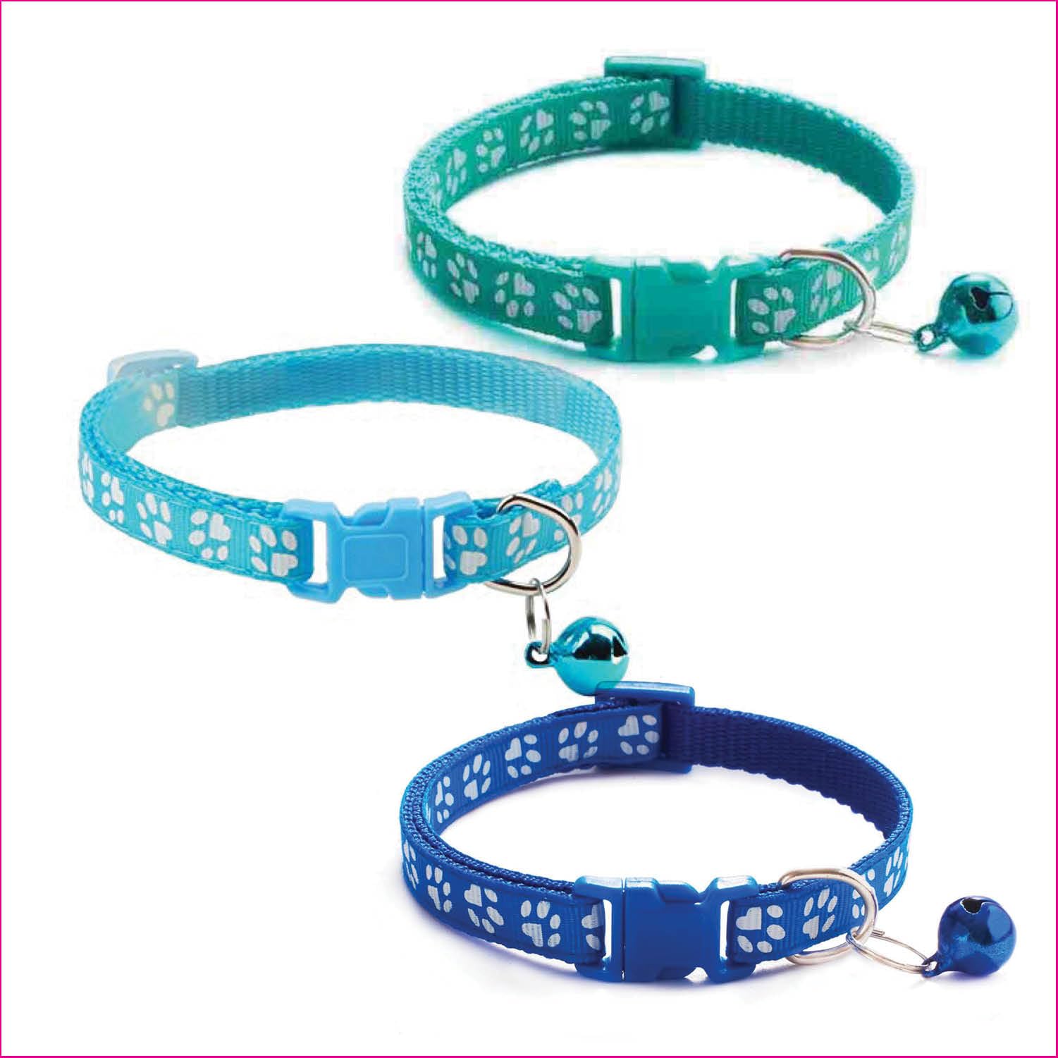 Litvibes Cat Collars Set of 3 with Bell,Kitten & Small Dogs Soft Adjustable Collar Safe,Solid & Protection Breakaway for Cats & Puppies,Cute Kitty with Paw Print-(Turquoise,Light Blue,Dark Blue) (B0D1CFZR7M) Amazon Price History, Amazon Price Tracker