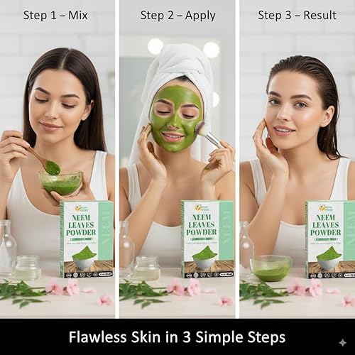 Miniatura 3 de Herbs Botanica Polvo de Neem para el Crecimiento del Cabello, Cuidado de la Piel y Desintoxicación, Polvo de Hojas de Neem Amargo Silvestre