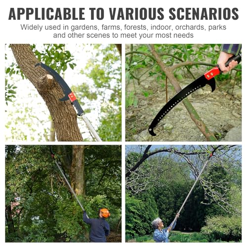 Image of Pole Saws for Tree Trimming, Lightweight Manual Stainless Steel Extension High Pole Pruning Pole Saw for Tree Trimming Branches at Forestry Yard Garden Patio