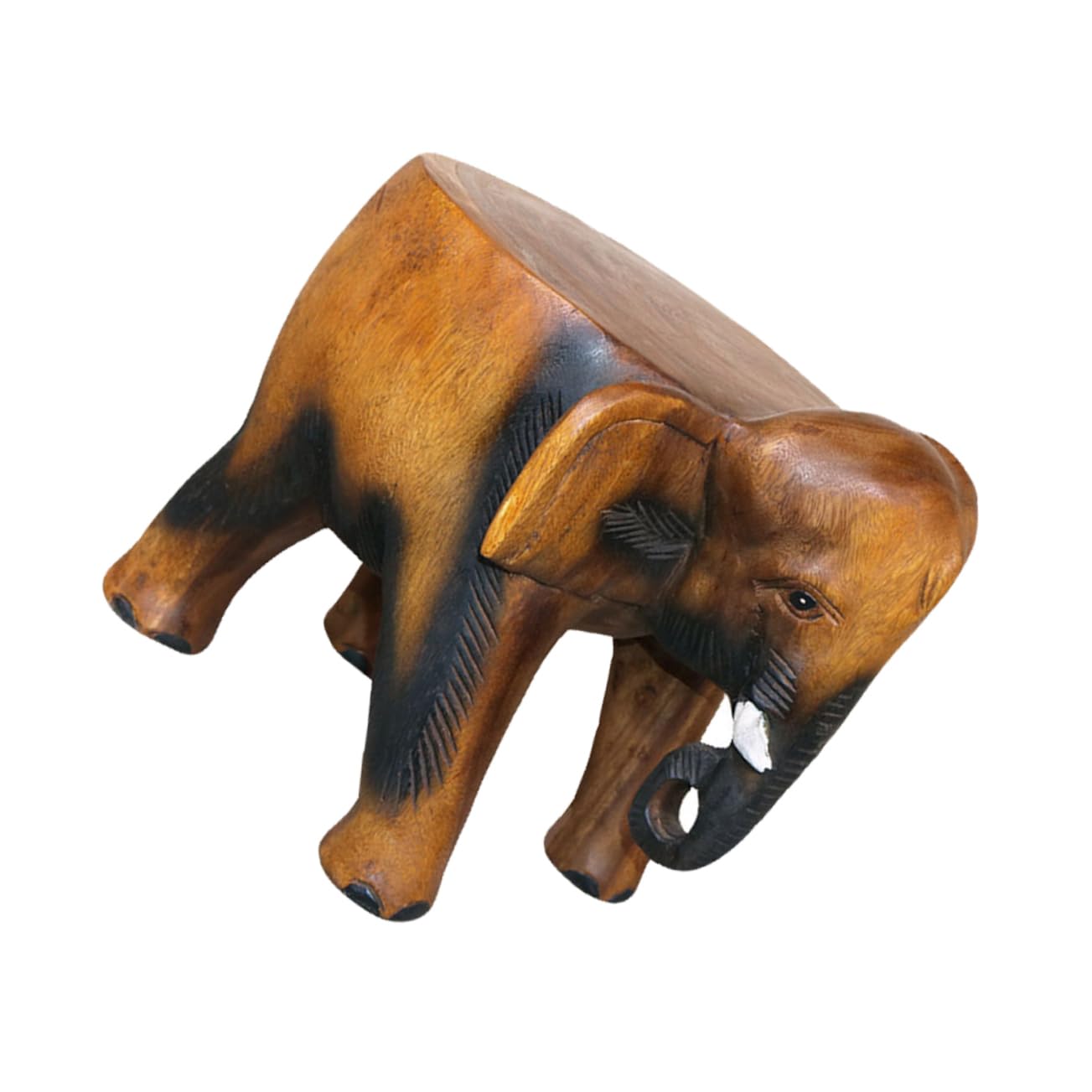 Veemoon 1pc child non-slip stool Shoe Changing Foot Stool flower stand simple footrest round stool wood carving footstool animal elephant foot stool kid stool shoe stool modeling