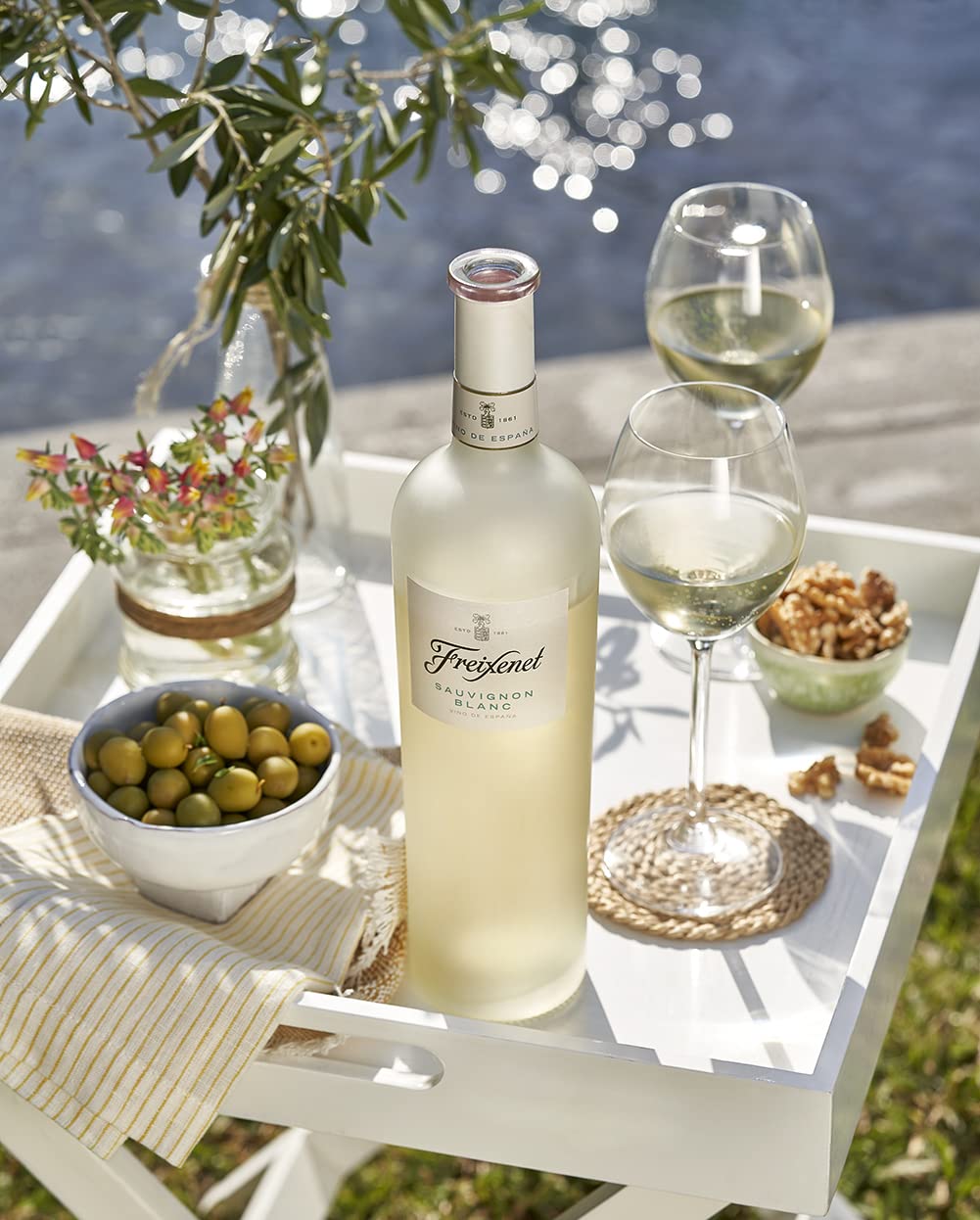 Freixenet Sauvignon Blanc Weißwein Trocken (9 x 0,75 l) Spanischer Wein in edler Premium-Flasche, Spanish Wine Collection, trocken, vegan, perfekt zu Fisch und Meeresfrüchten