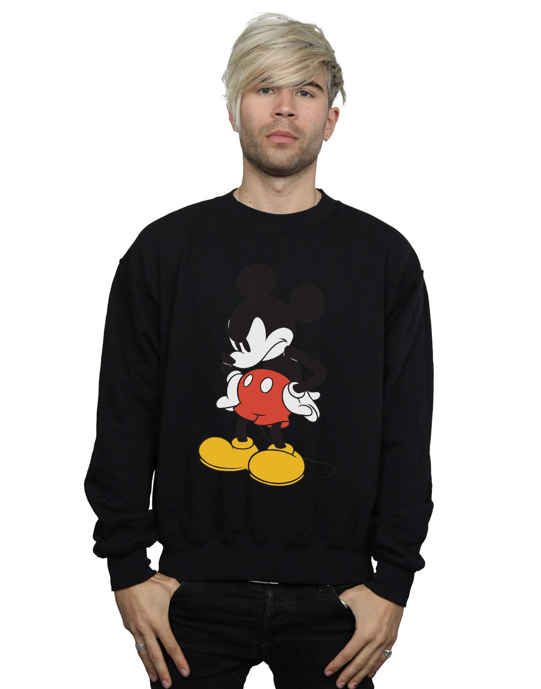 Absolute Cult Disney Men's Mickey Mouse Angry Look Down Sweatshirt