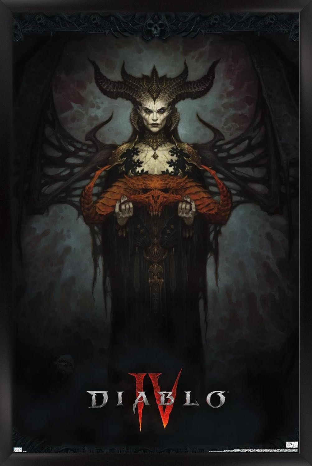 Diablo 4 - Lilith Key Art Wall Poster, 34L" x 22.4W", Black Framed Version