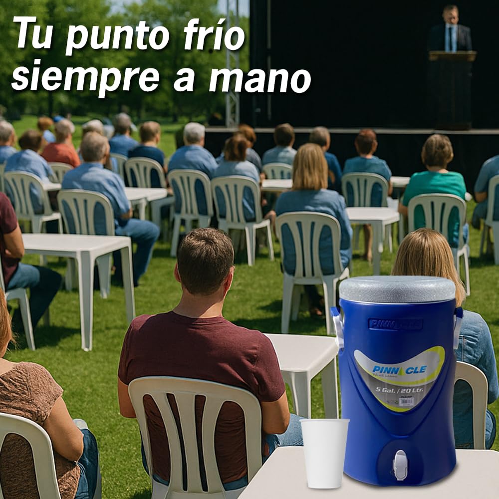 Pinnacle Bidones para Agua – Bidon Agua con Grifo y Dispensador de Agua – Ultra Resistente, con Aislante PU Ideal para Eventos Deportivos y Competiciones (20 litros)