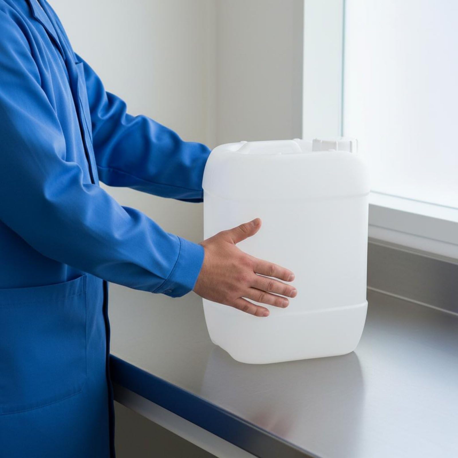 Gralara Bidón de Plástico Cuadrado Nivel Alimenticio Garrafa Apilable de Plástico Resistente Tanque de Almacenamiento HDPE para Laboratorio, Almacén, Fábrica, Azul, 25l-a-2