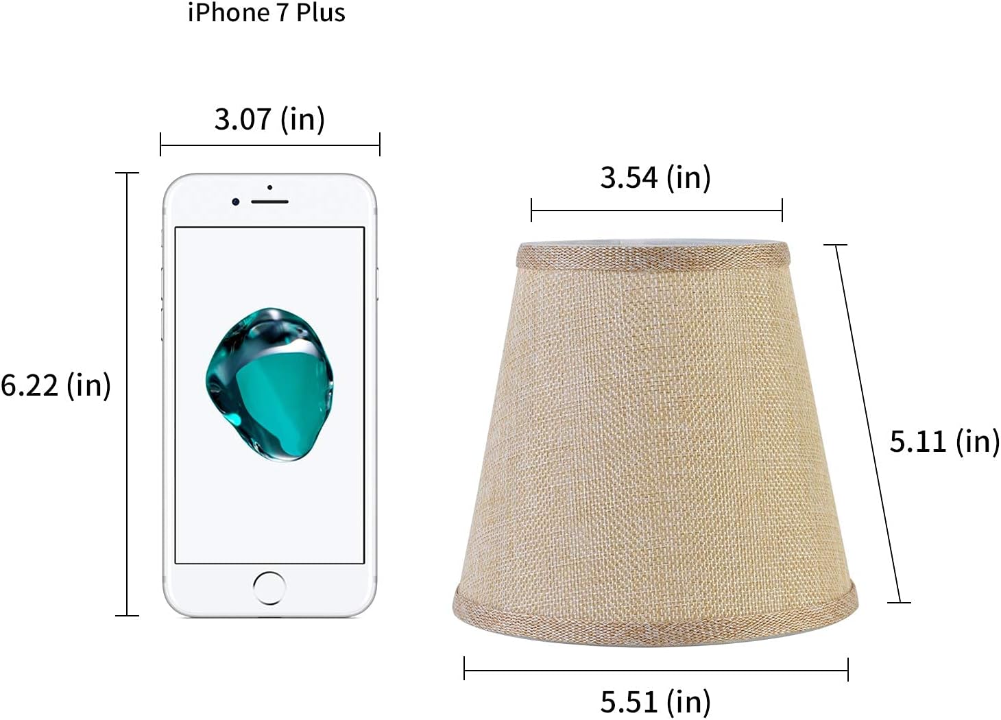 Chandelier Lampshades Set of 6,Burlap Lampshade,Clip On Lamp Shade, Natural Jute Color