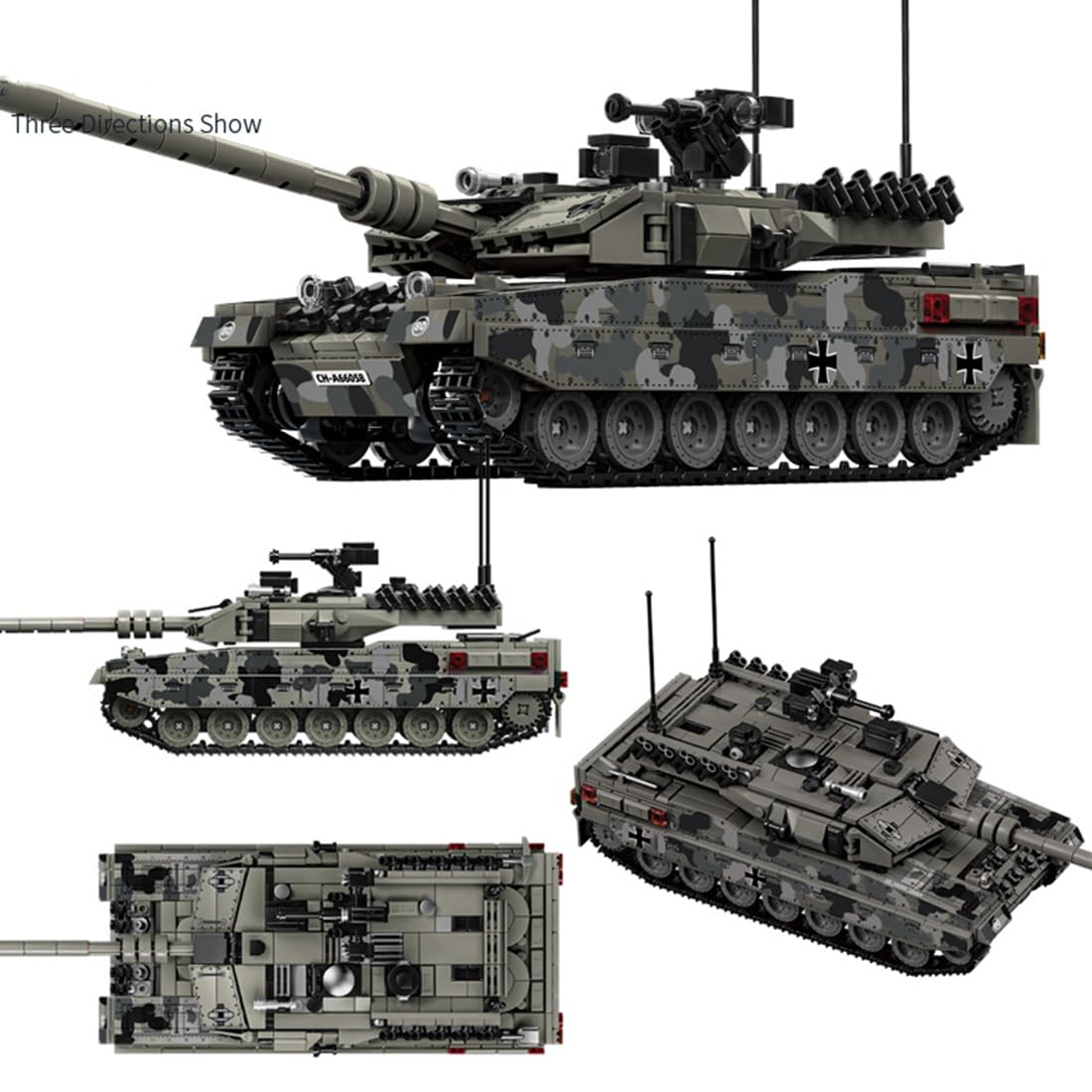 ZenithFlow Army Tank Building Blocks Kit, Leopard II A7 Military Tank