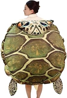 Gujuja Wearable Turtle Shell Party Cosplay Tortoise Plush Toys Doll Soft and Fluffy Stuffed Turtle Pillow (Medium)