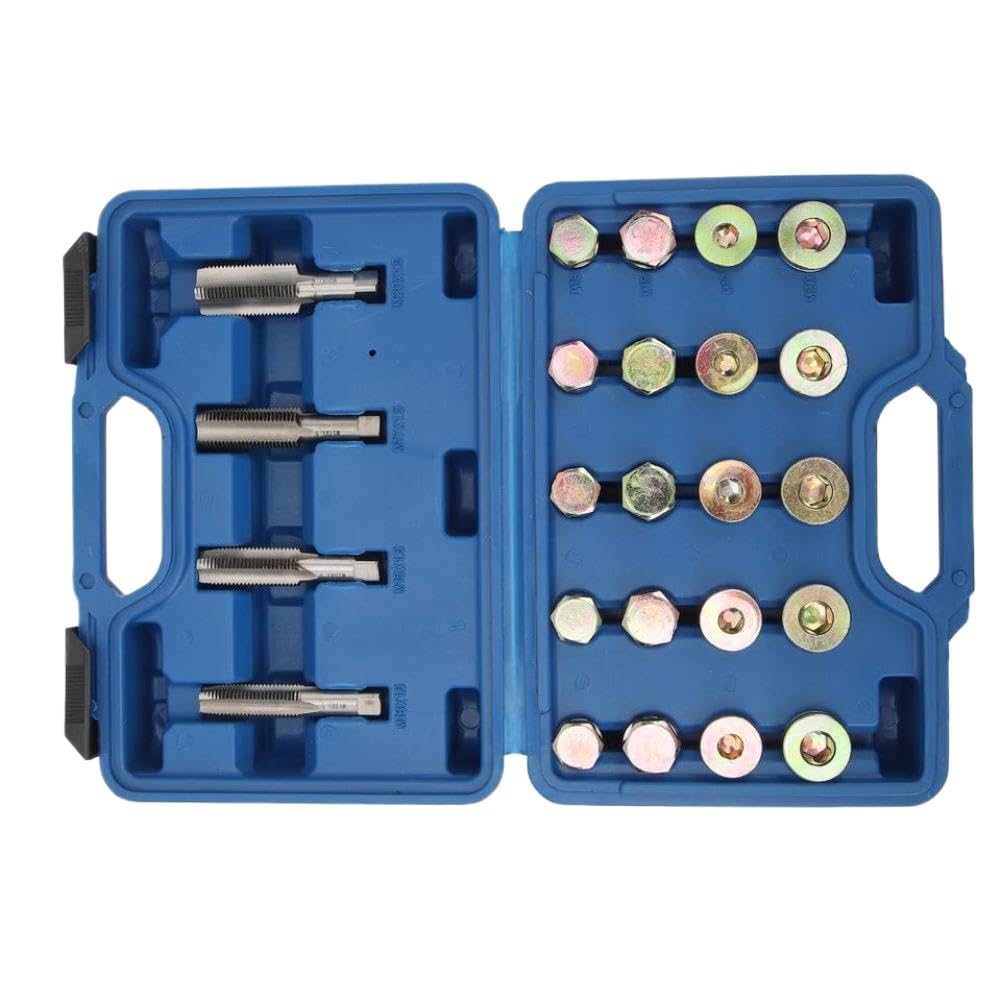 Kit di riparazione filettatura coppa olio da 64 pezzi Set di strumenti per tappo di scarico del cambio della coppa M13 M15 M17 M20