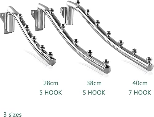 Miniatura 6 de Perchero plegable para colgar en la pared, estante retráctil de secado de ropa, perchero de metal de acero inoxidable para ropa sucia, estante