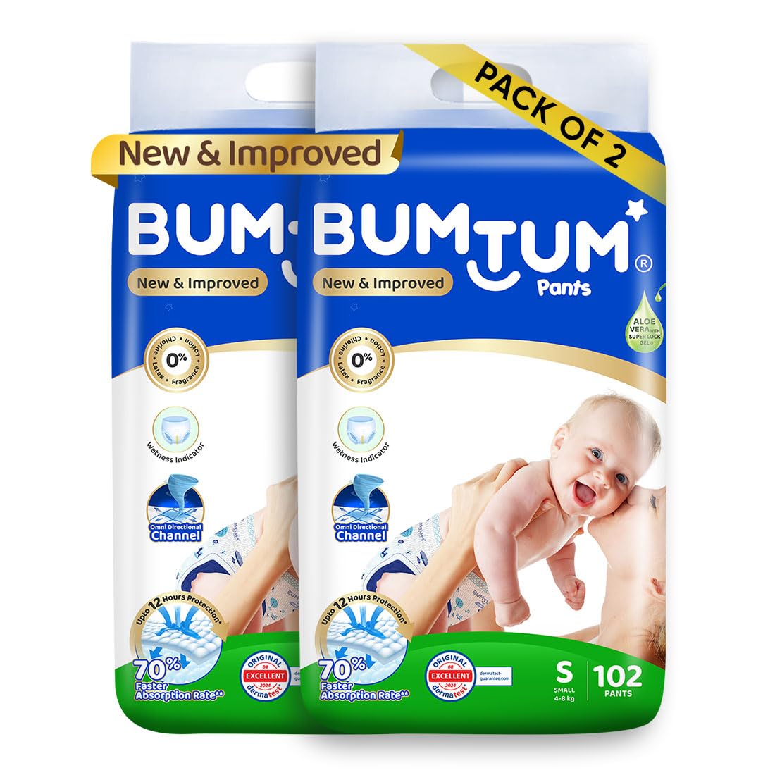 Bumtum Baby Diaper Pants, Small/S Size, 204 Count, Double Layer Leakage Protection Infused With Aloe Vera, Cottony Soft High Absorb Technology (B0CBN1P5ZM) Amazon Price History, Amazon Price Tracker