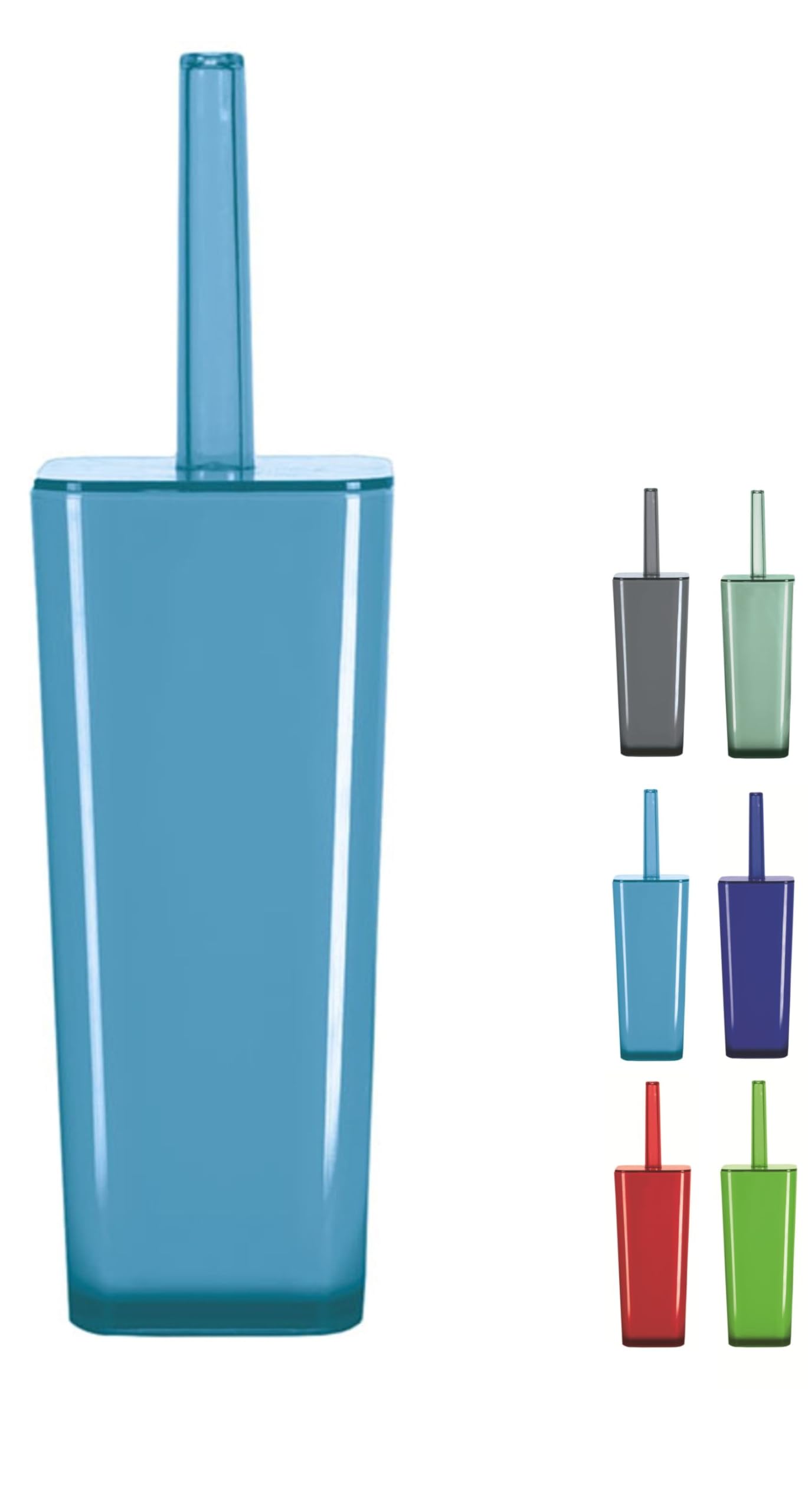 KW "Easy" Enlcosed Plastic Toilet Brush and Holder (Turquoise)