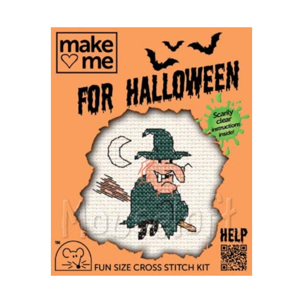 Mouseloft Mini Cross Stitch Kit - Witch, Halloween Stitchlets Collection