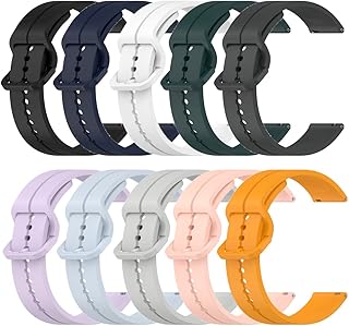 Chofit 10 Colors Watch Band Replacement for Garmin Venu/Venu Sq/Venu 2 Plus Watch, 20mm Premium Soft Silicone Sport Wristbands Strap for Garmin Vivoactive 3/Forerunner 245/Forerunner 645