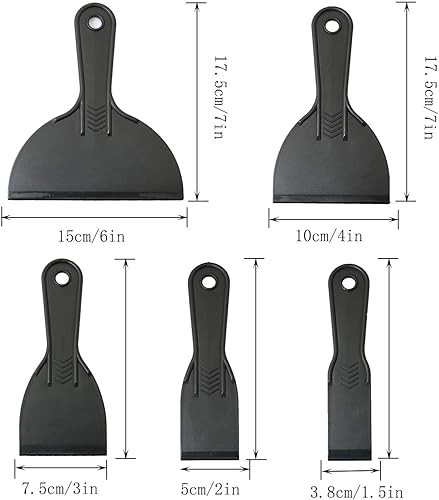 Miniatura 2 de RLECS Juego de 5 espátulas de plástico flexibles para calcomanías, papel tapiz, hornear, pared y masilla de coche (1.5 pulgadas, 2 pulgadas, 3