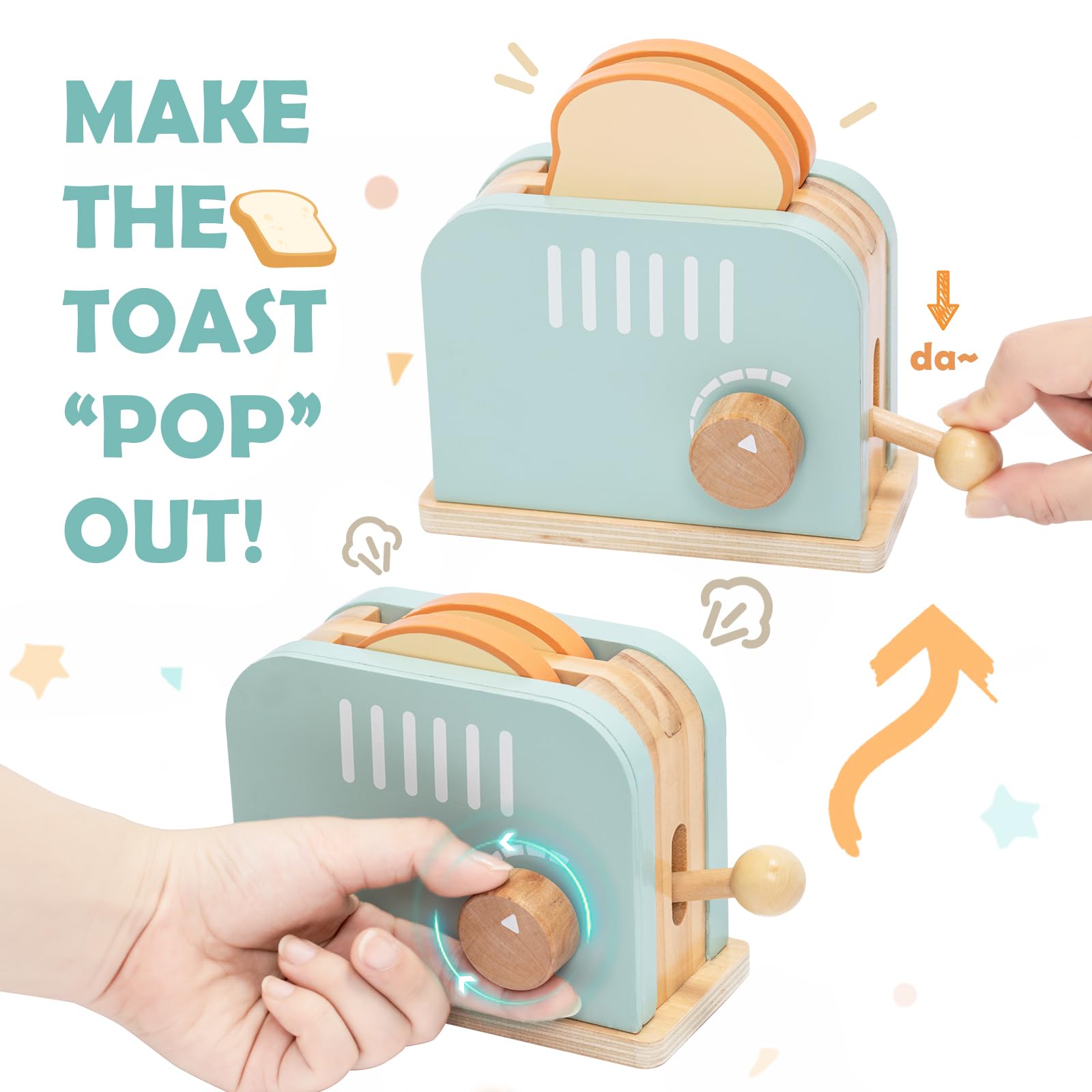 Jouets de Cuisine en Bois pour Enfants Ensemble de Jeu Grille-Pain Pop-Up 9 Pcs Jouet Montessori Interactif d'Éducation Précoce Jouets de Simulation de Nourriture pour Tout-Petits Jouets de Cuisine en Bois pour Enfants Ensemble de Jeu Grille-Pain Pop-Up 9 Pcs Jouet Montessori Interactif d'Éducation Précoce Jouets de Simulation de Nourriture pour Tout-Petits