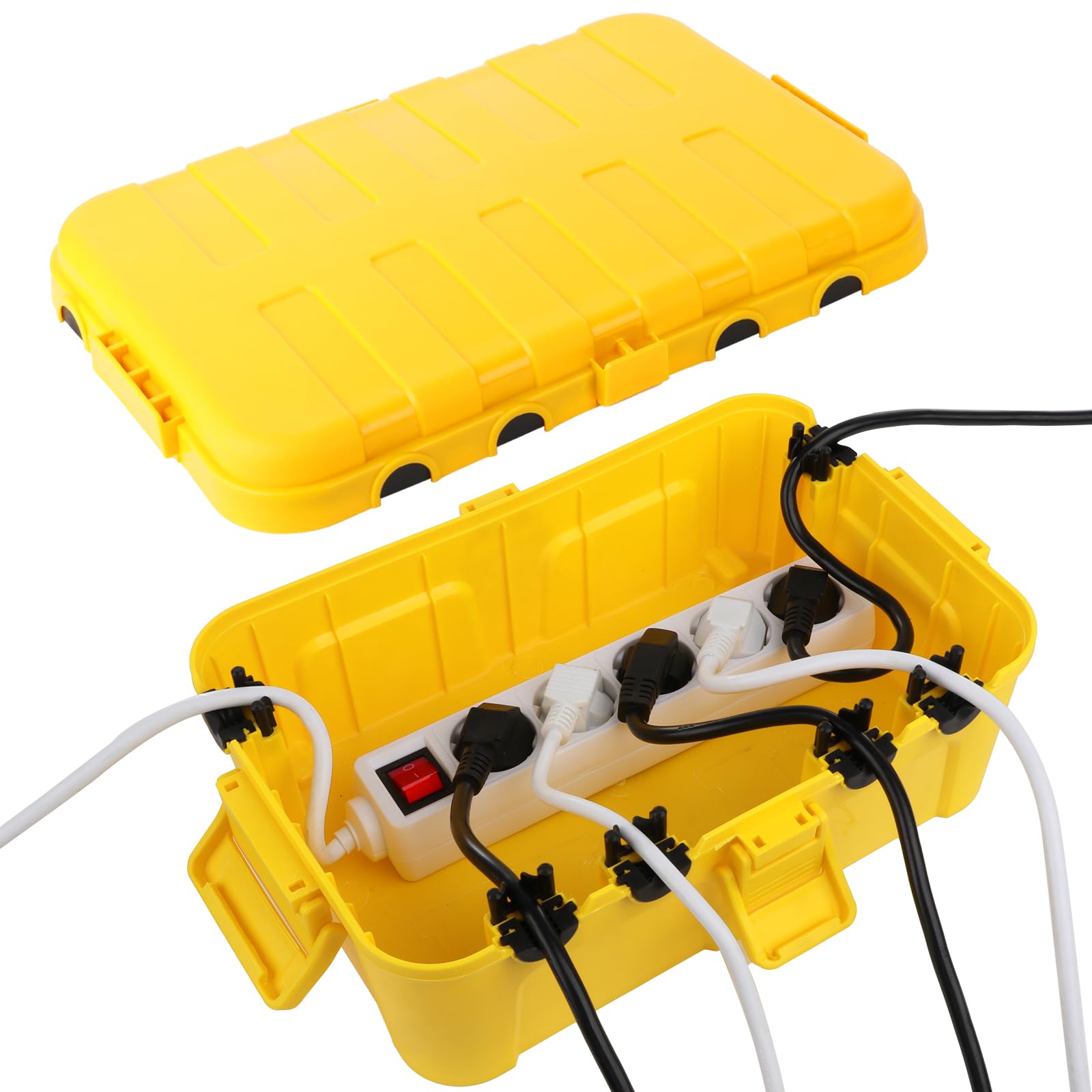 RESTMO Große Wasserdichte Kabelbox Outdoor, IP54 Verteilerdose Außen Wasserdicht, 32 x 22 x 13 cm Wasserdichte Box für Garten, Schutz von Verlängerungskabel, Steckdosenleisten, Außensteckern