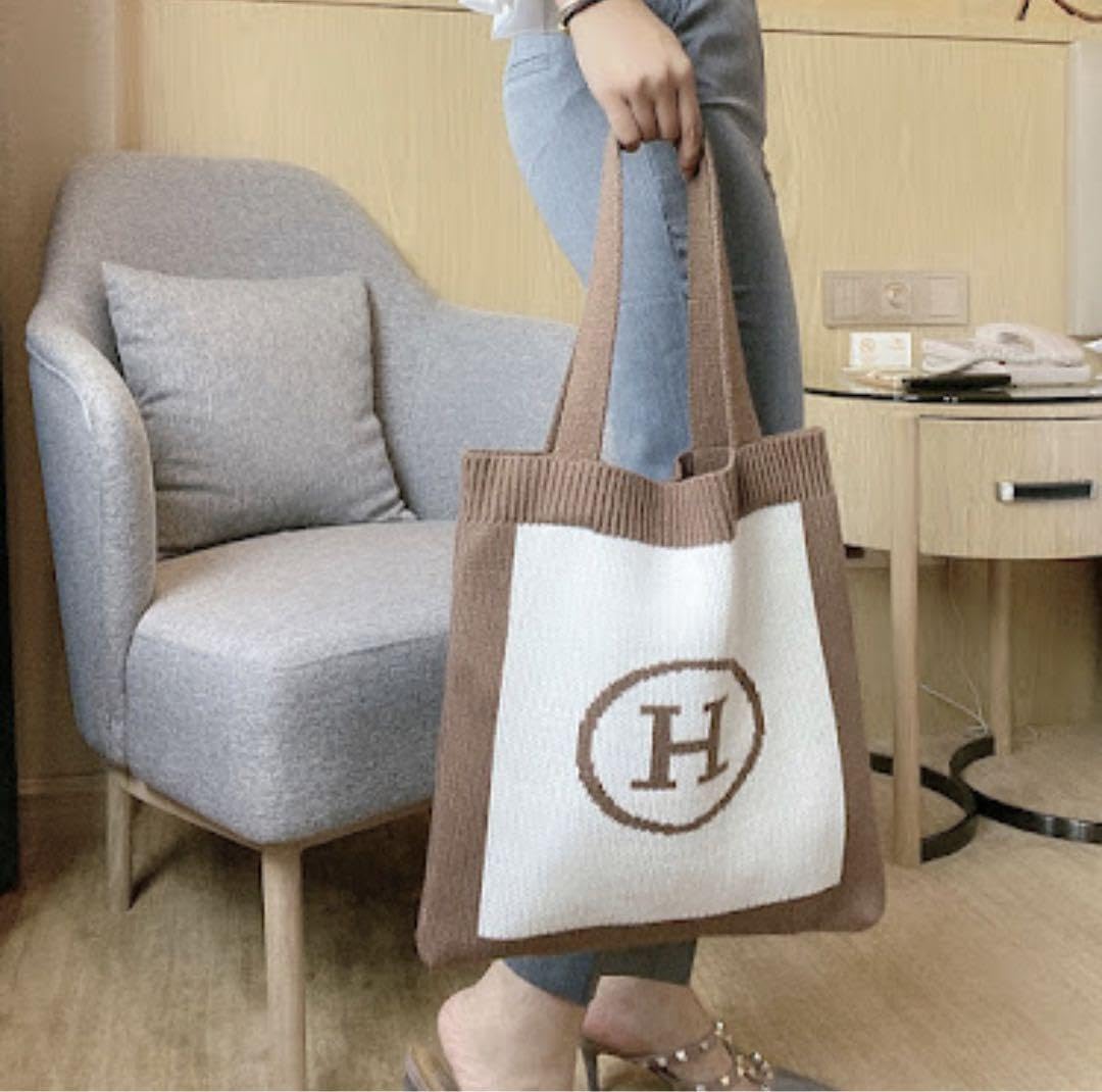Amazon.co.jp: Hロゴ トートバッグ エコバッグ 韓国 ニット : おもちゃ