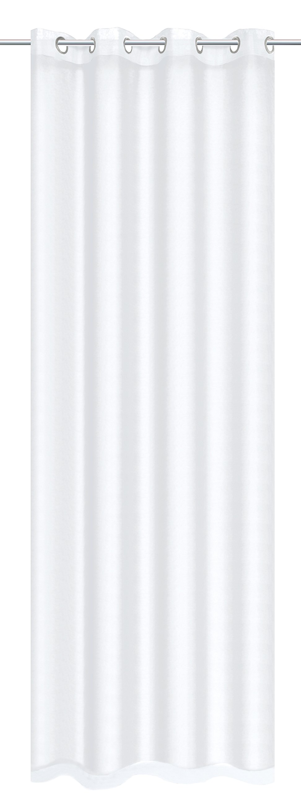 Home Fashion Eyelet Curtain Plain Dolly Window Curtains, Polyester, White, 245 x 140 cm