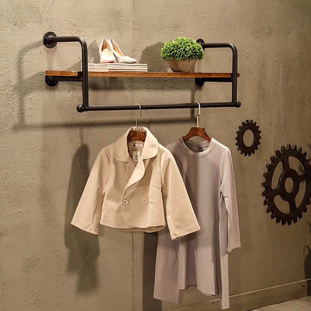 Amazon｜ポールハンガー 服ロッドで壁フローティング棚ユニット