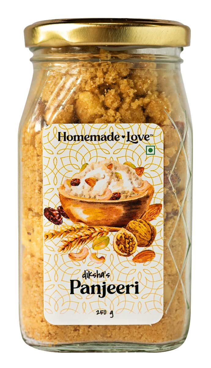 Homemade Love Dry Fruit Panjeeri (250g)| Made with Whole Wheat Flour, Ghee, Edible gum and Dry Fruits | Immunity Booster