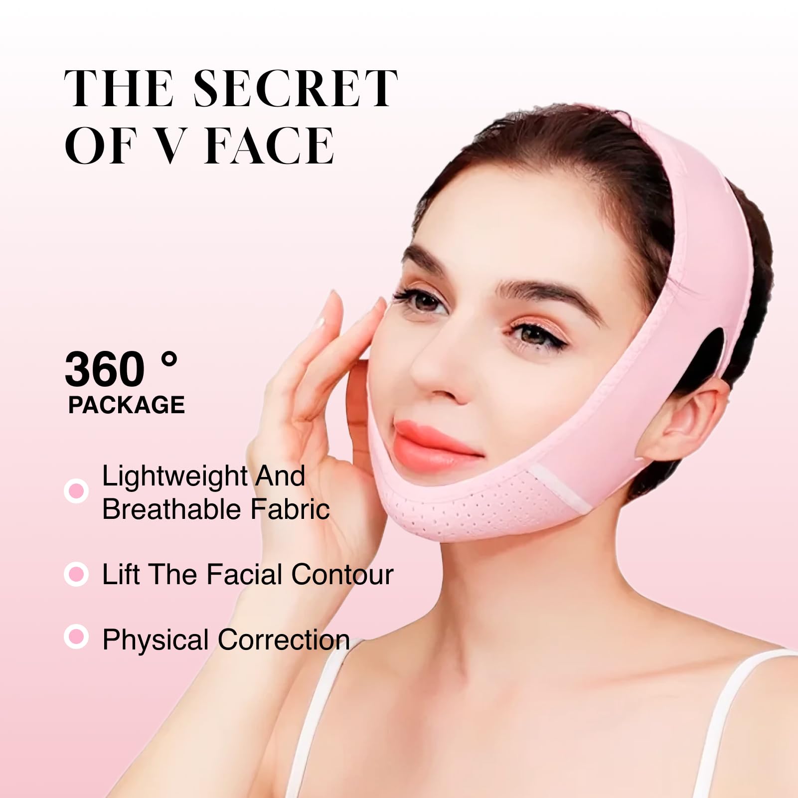 Jawline Mask Reductor De Papada Reutilizable Y Ajustable, Banda Facial En Forma De V Para Lifting Natural, Mentonera Para Mujeres Y Hombres, Ideal Para Reafirmar Y Moldear El