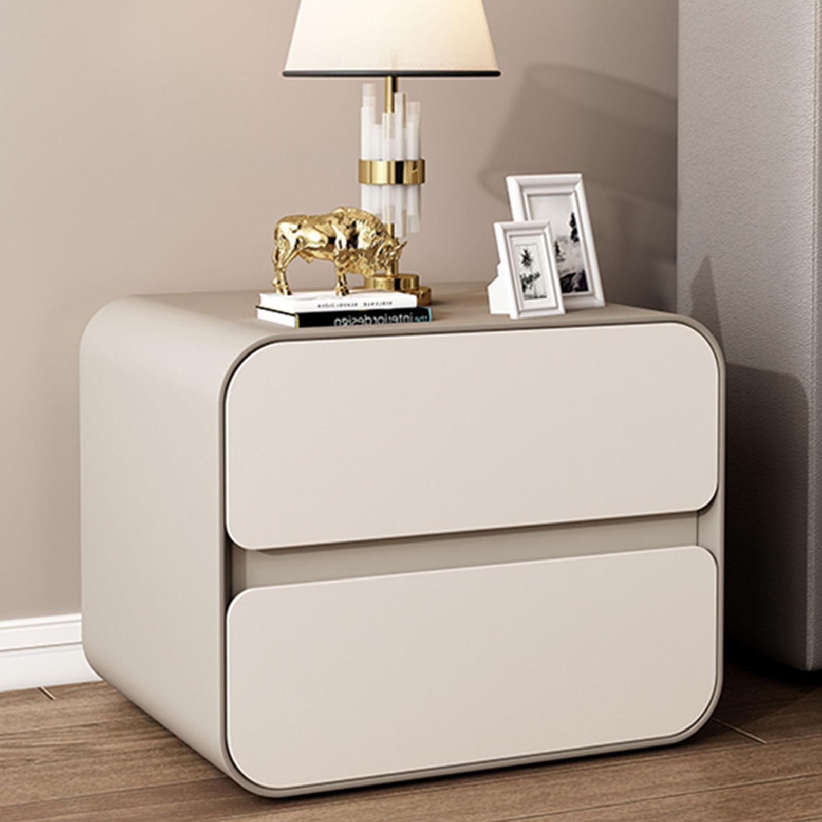 SXZenSpace Modern Wooden Nightstand with 2 Drawers Stylish Bedroom Storage Table Multipurpose Accent for & Living Room Chic Any Decor