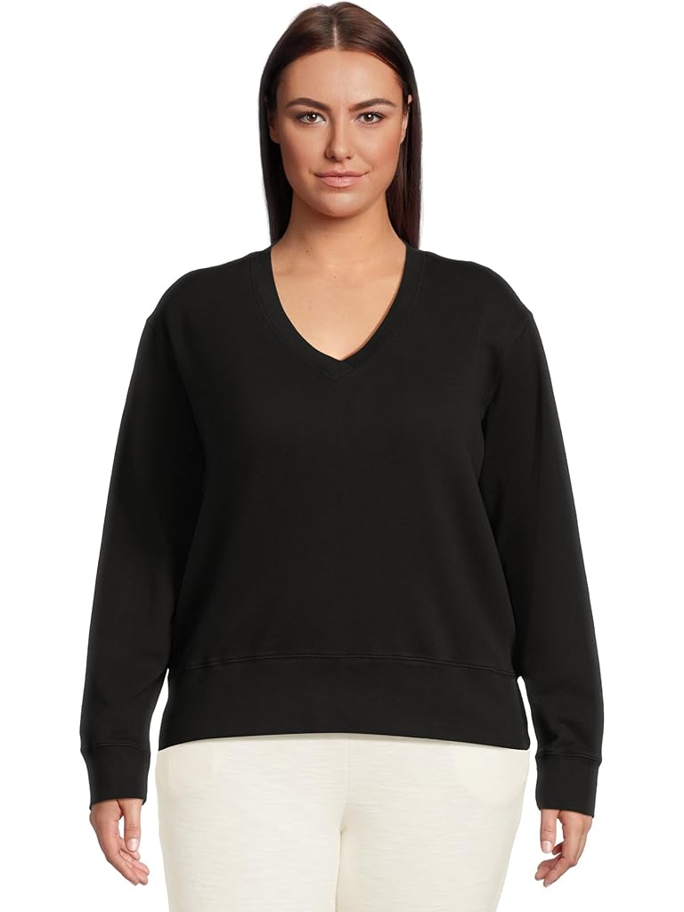 Black Mod-o-doc Long Sleeve Deep-v Neck Sweatshirt
